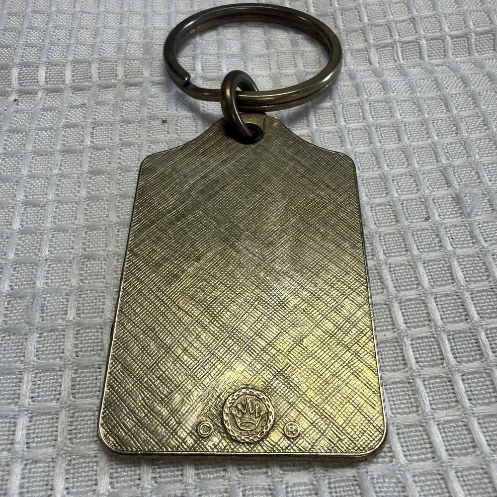 Vtg Chicago Bears NFL Football Helmet Keychain Key Ring Crown Ad‎ Promo Enamel